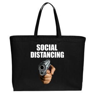 Funny Social Distancing Gun Cotton Canvas Jumbo Tote