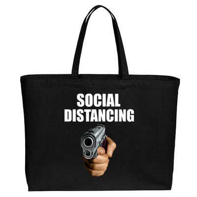 Funny Social Distancing Gun Cotton Canvas Jumbo Tote