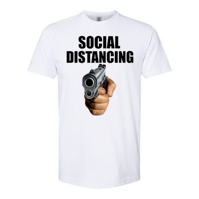 Funny Social Distancing Gun Softstyle CVC T-Shirt