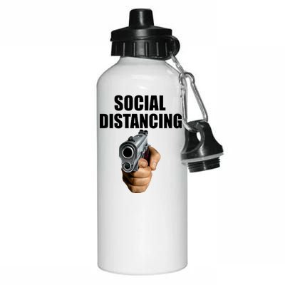 Funny Social Distancing Gun Aluminum Water Bottle