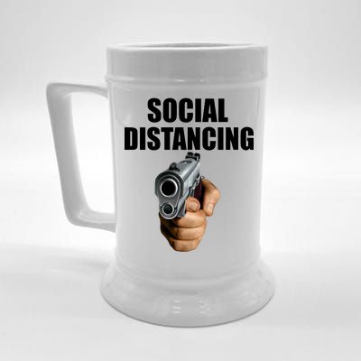 Funny Social Distancing Gun Beer Stein