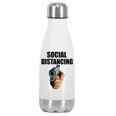 Funny Social Distancing Gun Stainless Steel Insulated Water Bottle