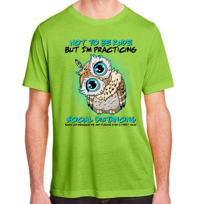 Funny Social Distancing Owl Meme Adult ChromaSoft Performance T-Shirt