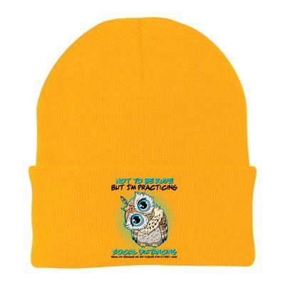 Funny Social Distancing Owl Meme Knit Cap Winter Beanie