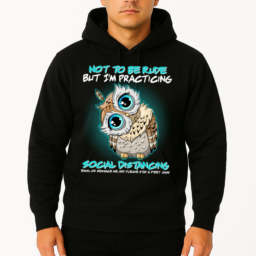 Funny Social Distancing Owl Meme Hoodie