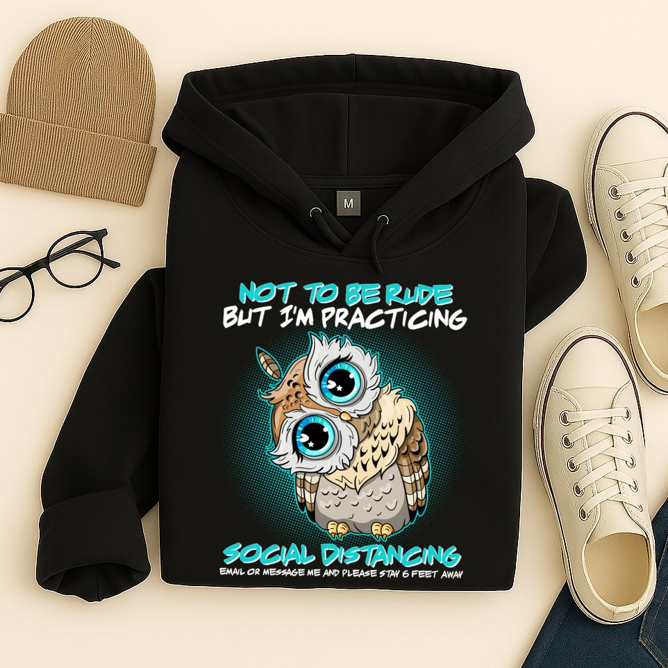 Funny Social Distancing Owl Meme Hoodie