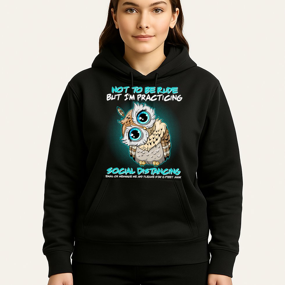 Funny Social Distancing Owl Meme Hoodie