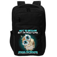 Funny Social Distancing Owl Meme Impact Tech Backpack