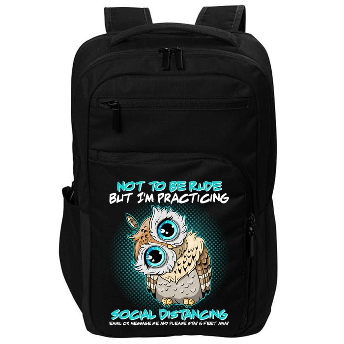 Funny Social Distancing Owl Meme Impact Tech Backpack