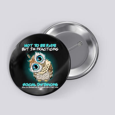 Funny Social Distancing Owl Meme Button