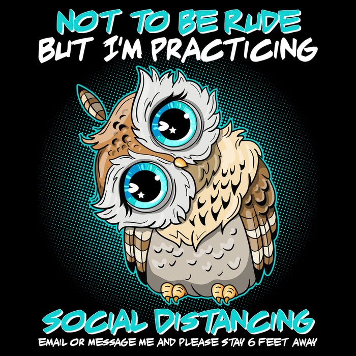 Funny Social Distancing Owl Meme 7-Panel Snapback Hat