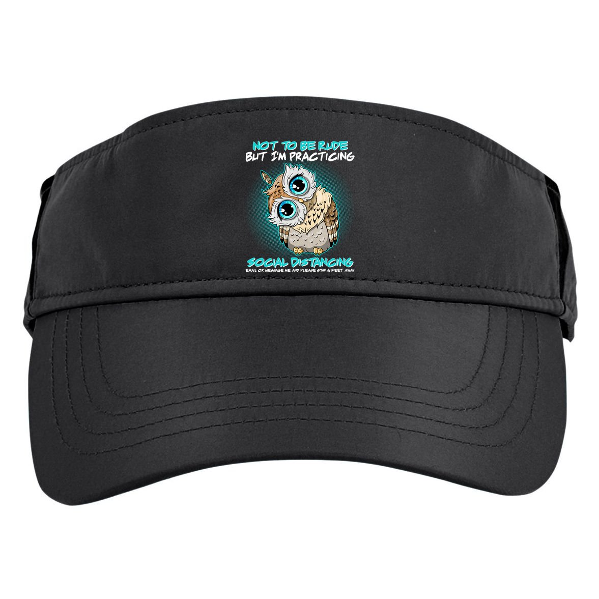 Funny Social Distancing Owl Meme Adult Drive Performance Visor