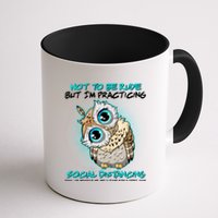 Funny Social Distancing Owl Meme Coffee Mug