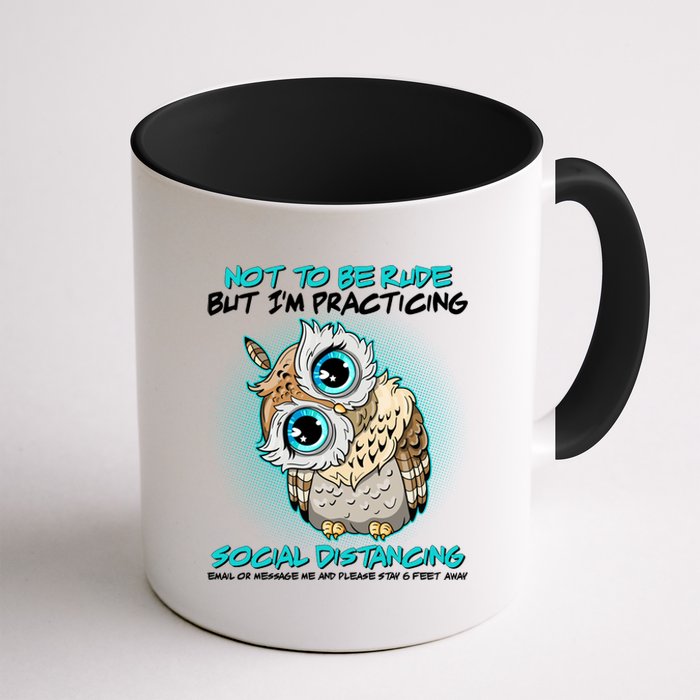 Funny Social Distancing Owl Meme Coffee Mug