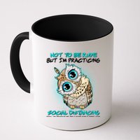 Funny Social Distancing Owl Meme Coffee Mug