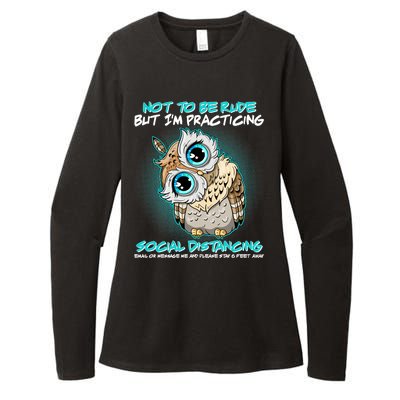 Funny Social Distancing Owl Meme Womens CVC Long Sleeve Shirt