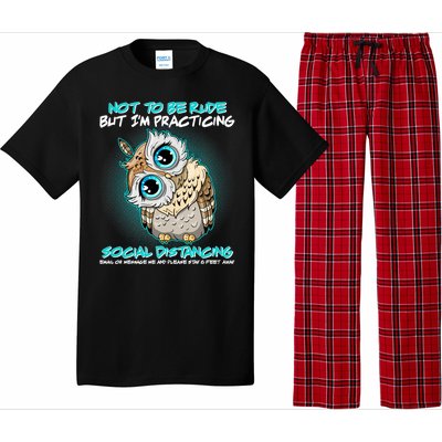 Funny Social Distancing Owl Meme Pajama Set