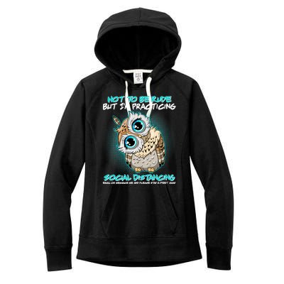 Funny Social Distancing Owl Meme Women's Fleece Hoodie