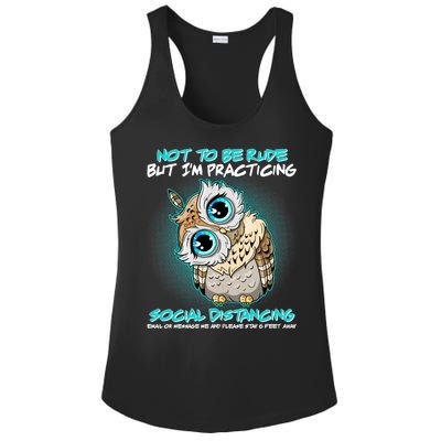 Funny Social Distancing Owl Meme Ladies PosiCharge Competitor Racerback Tank