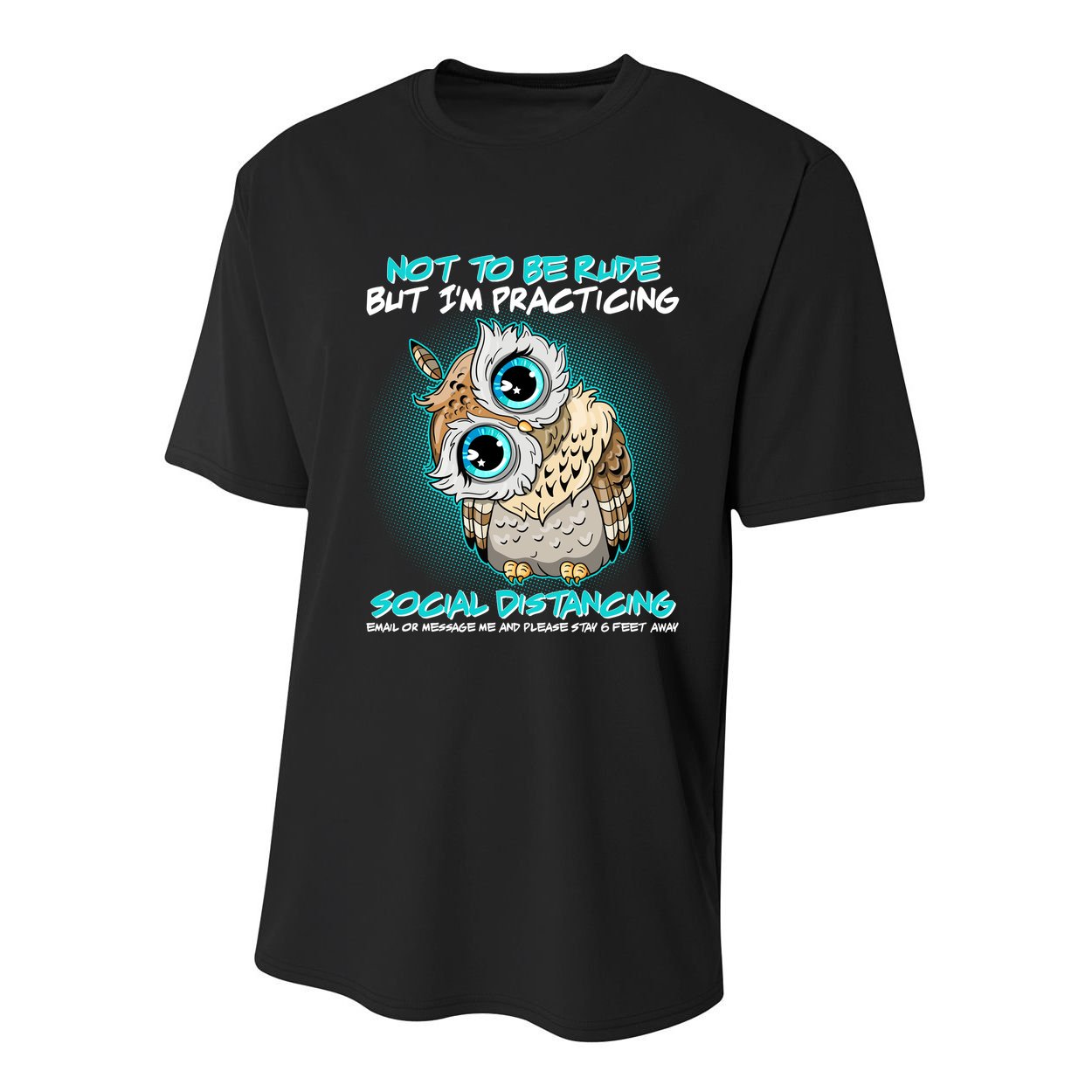 Funny Social Distancing Owl Meme Youth Performance Sprint T-Shirt