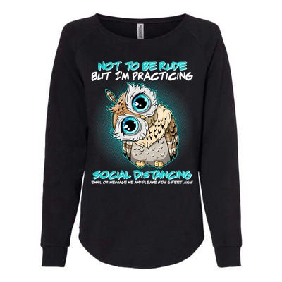 Funny Social Distancing Owl Meme Womens California Wash Sweatshirt