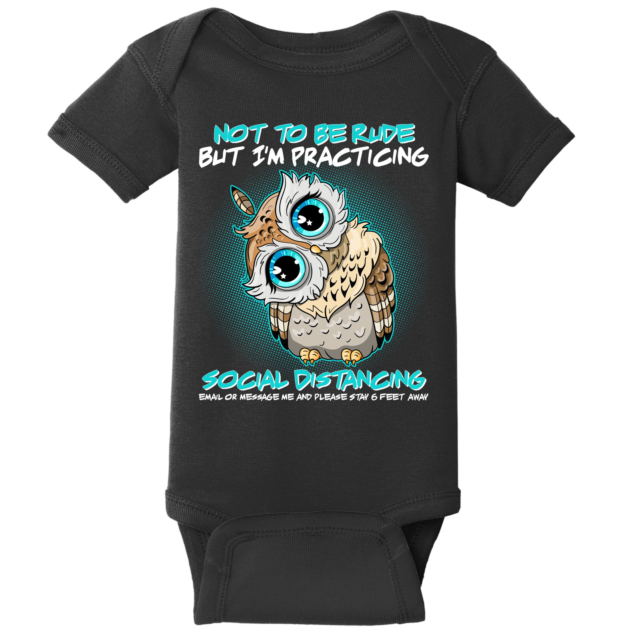 Funny Social Distancing Owl Meme Baby Bodysuit
