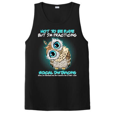 Funny Social Distancing Owl Meme PosiCharge Competitor Tank