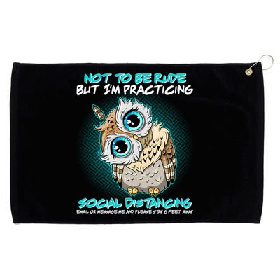 Funny Social Distancing Owl Meme Grommeted Golf Towel