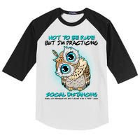 Funny Social Distancing Owl Meme Kids Colorblock Raglan Jersey