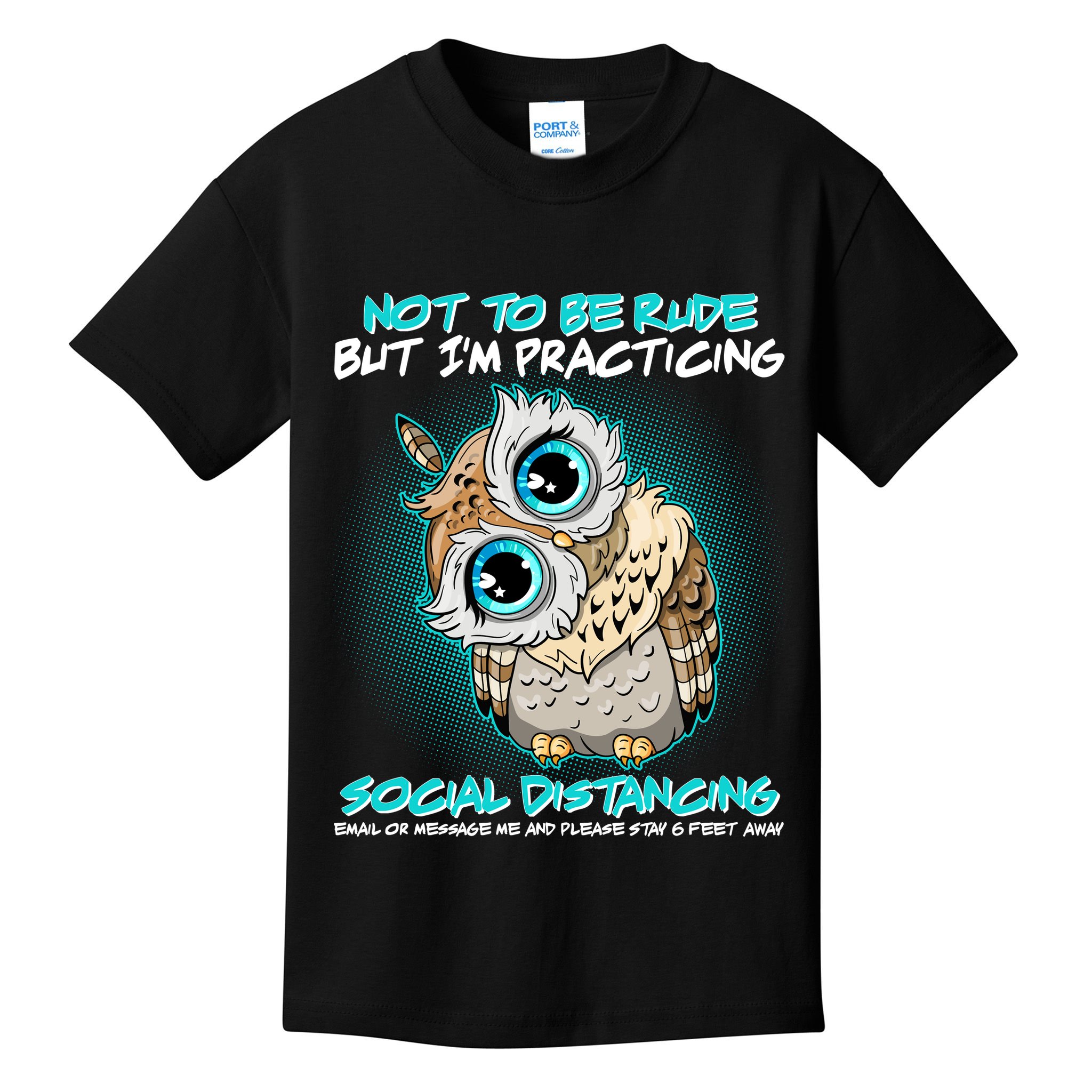 Funny Social Distancing Owl Meme Kids T-Shirt