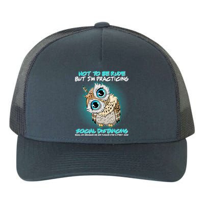 Funny Social Distancing Owl Meme Yupoong Adult 5-Panel Trucker Hat