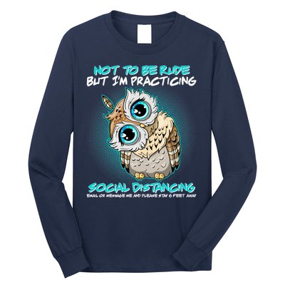 Funny Social Distancing Owl Meme Long Sleeve Shirt