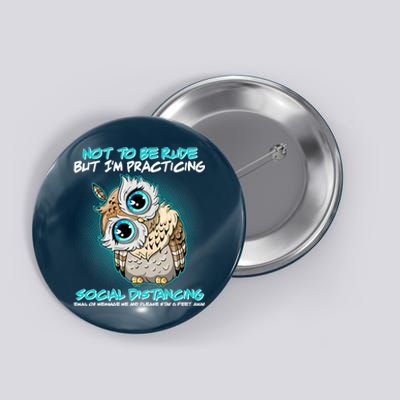 Funny Social Distancing Owl Meme Button