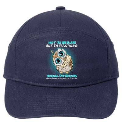 Funny Social Distancing Owl Meme 7-Panel Snapback Hat