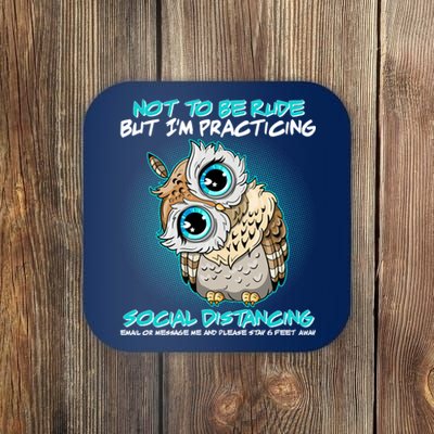 Funny Social Distancing Owl Meme Coaster