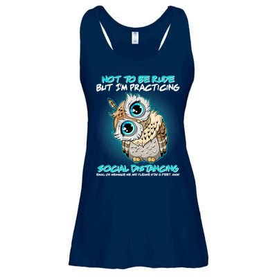 Funny Social Distancing Owl Meme Ladies Essential Flowy Tank