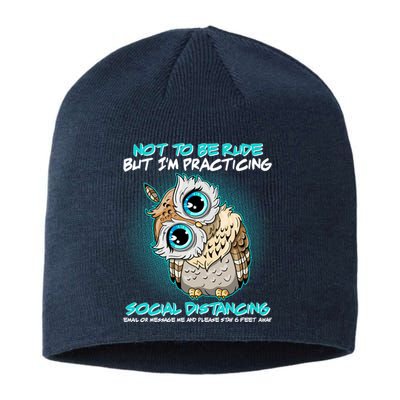 Funny Social Distancing Owl Meme Sustainable Beanie