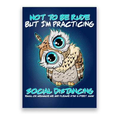 Funny Social Distancing Owl Meme Poster