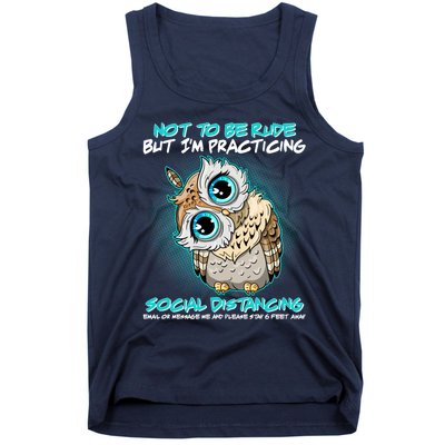 Funny Social Distancing Owl Meme Tank Top