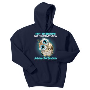 Funny Social Distancing Owl Meme Kids Hoodie