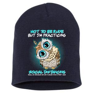 Funny Social Distancing Owl Meme Short Acrylic Beanie