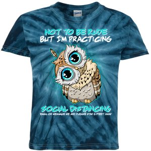 Funny Social Distancing Owl Meme Kids Tie-Dye T-Shirt