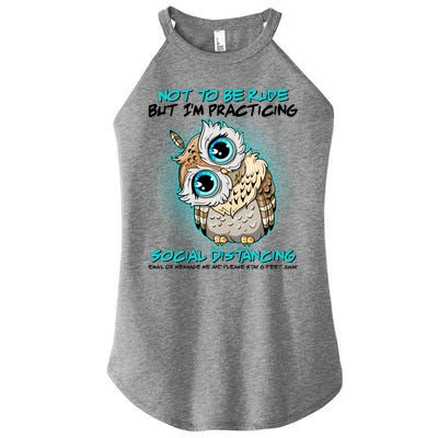 Funny Social Distancing Owl Meme Women's Perfect Tri Rocker Tank