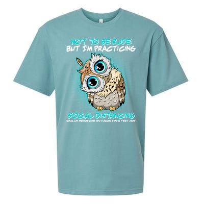 Funny Social Distancing Owl Meme Sueded Cloud Jersey T-Shirt