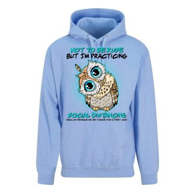 Funny Social Distancing Owl Meme Unisex Surf Hoodie