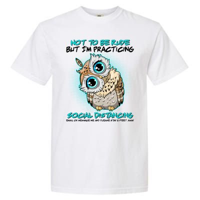 Funny Social Distancing Owl Meme Garment-Dyed Heavyweight T-Shirt