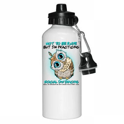 Funny Social Distancing Owl Meme Aluminum Water Bottle