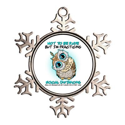 Funny Social Distancing Owl Meme Metallic Star Ornament