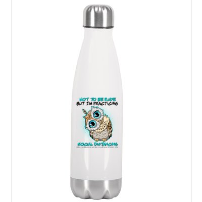 Funny Social Distancing Owl Meme Stainless Steel Insulated Water Bottle