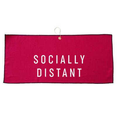 Funny Socially Distant  Large Microfiber Waffle Golf Towel